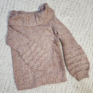 Soft pink lantern sleeve sweater